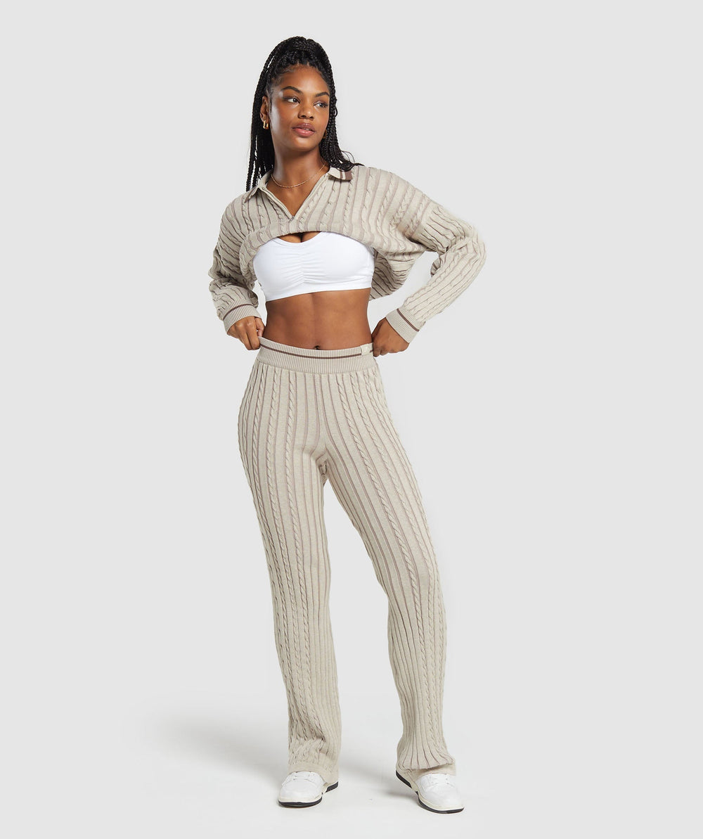 Rest Day Cable Knit Pants Brown