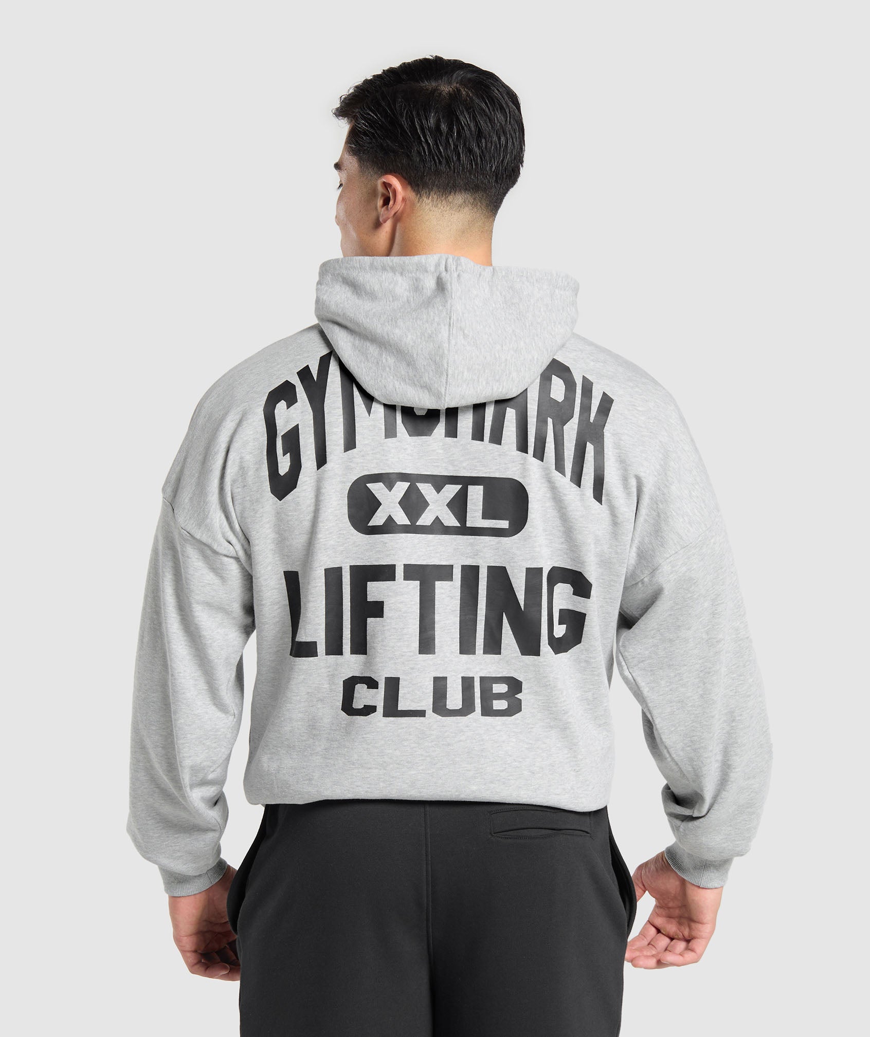 XXL Graphic Hoodie Light Grey Core Marl