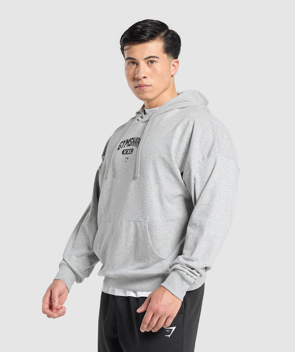 XXL Graphic Hoodie Light Grey Core Marl