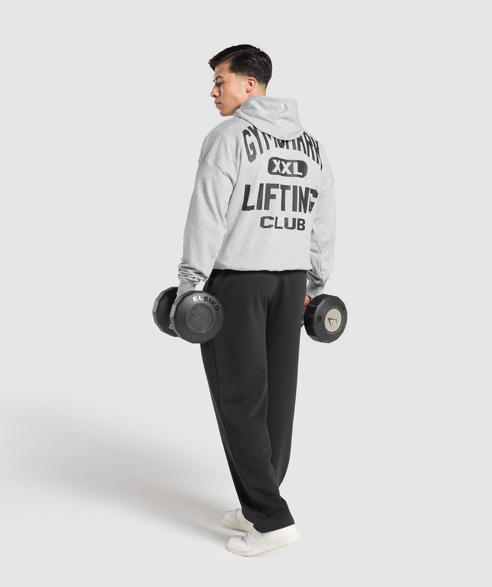 XXL Graphic Hoodie Light Grey Core Marl