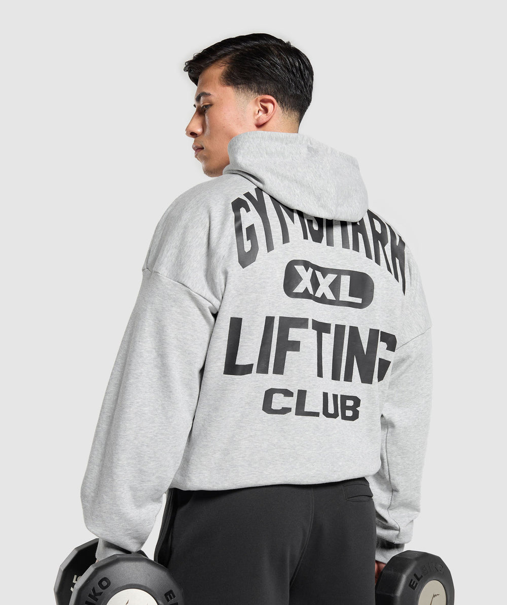 XXL Graphic Hoodie Light Grey Core Marl