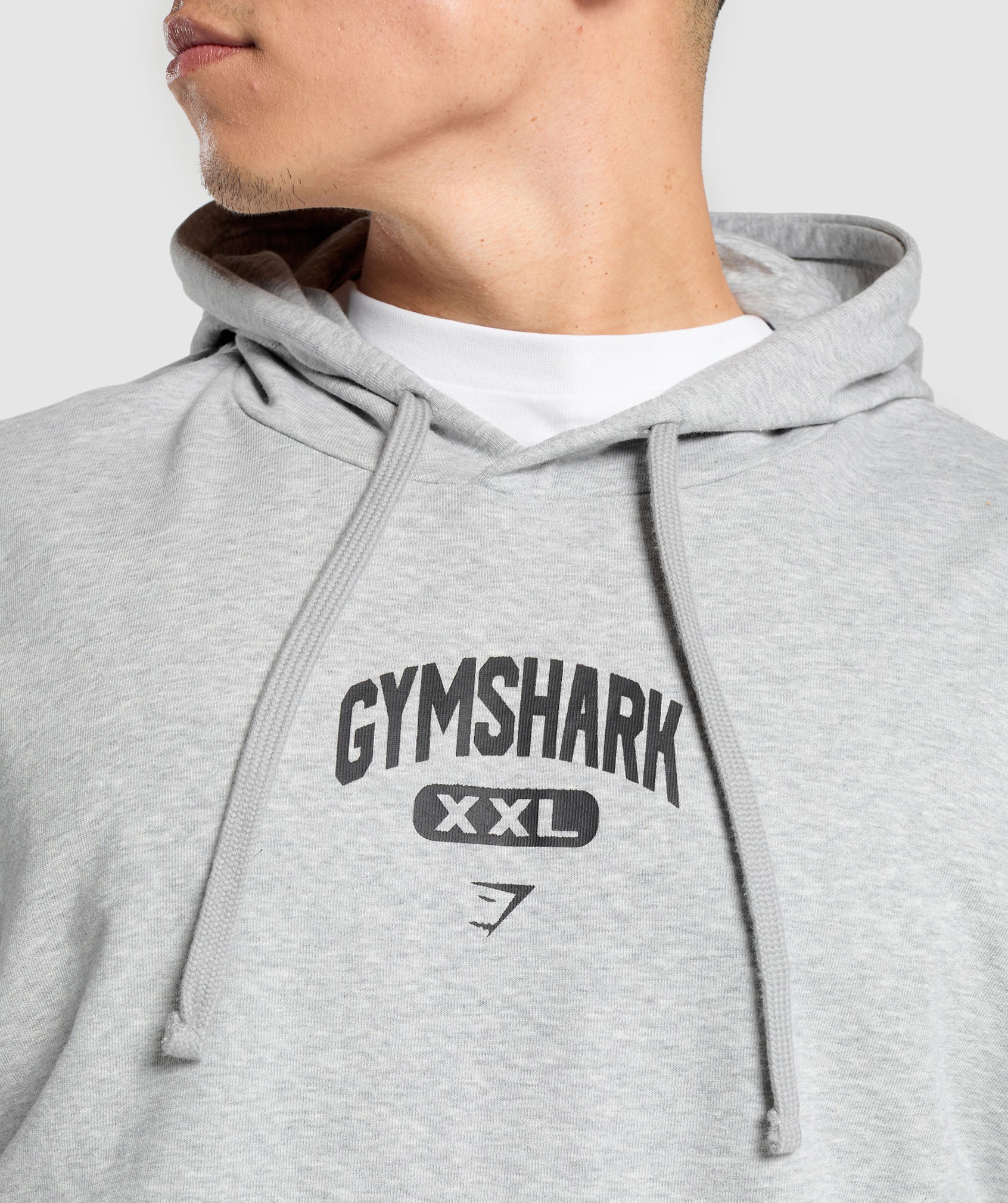 XXL Graphic Hoodie Light Grey Core Marl