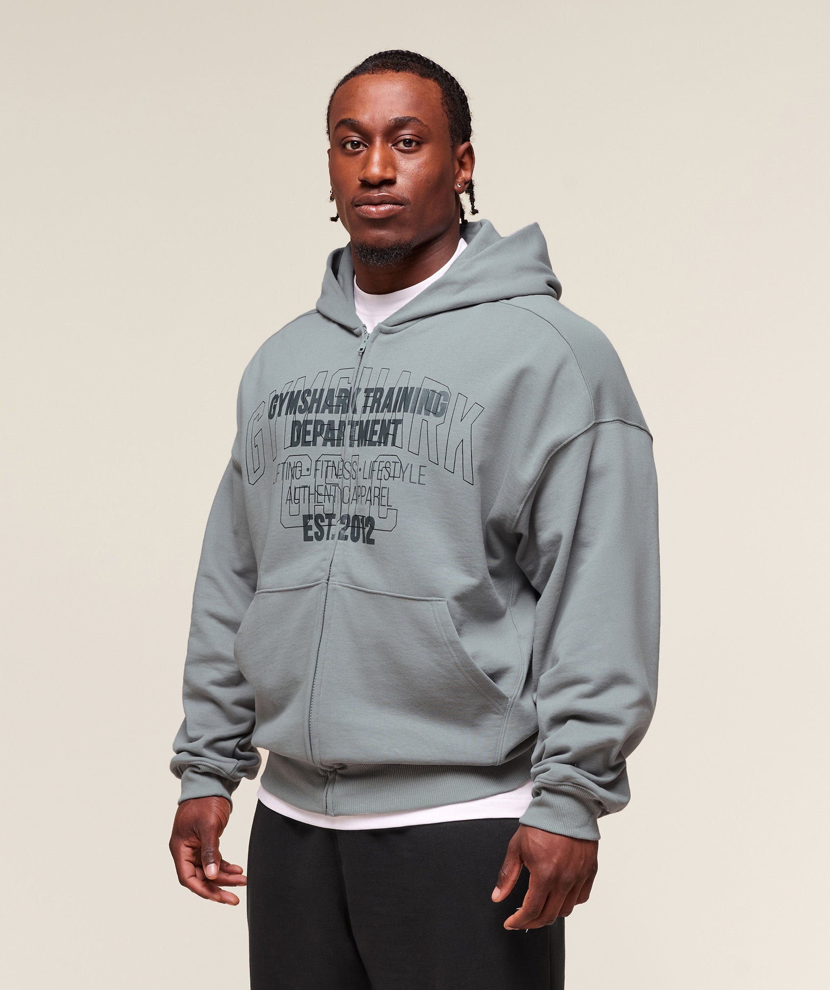 Authentic Apparel Zip Up Hoodie Smokey Grey