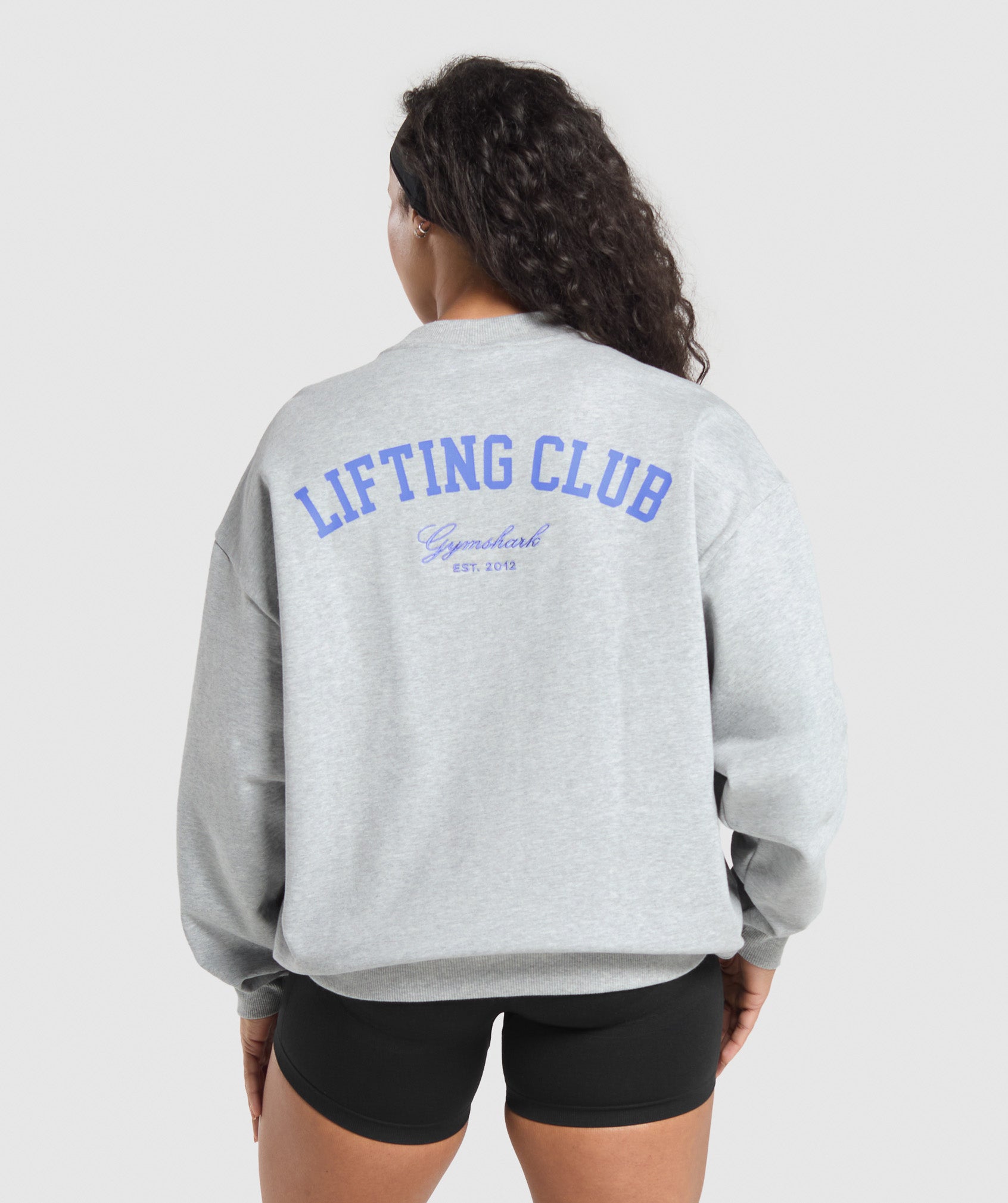 Lifting Club Oversized Sweatshirt Light Grey Core Marl