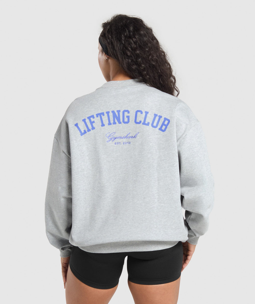 Lifting Club Oversized Sweatshirt Light Grey Core Marl