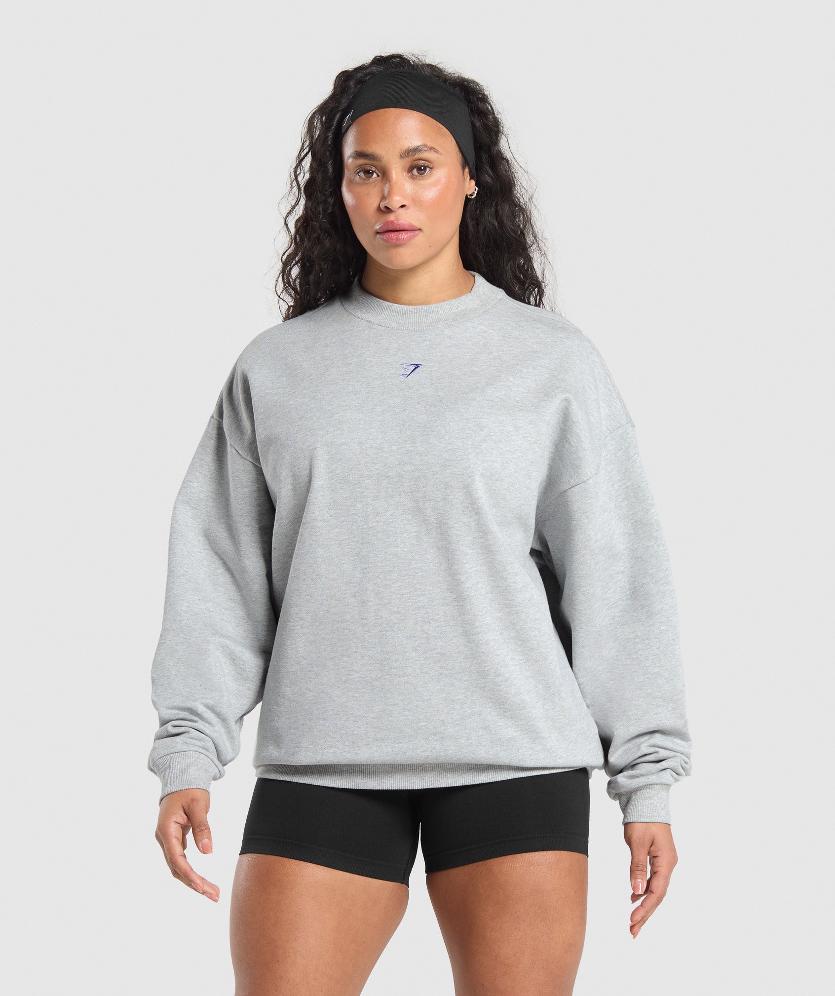 Lifting Club Oversized Sweatshirt Light Grey Core Marl