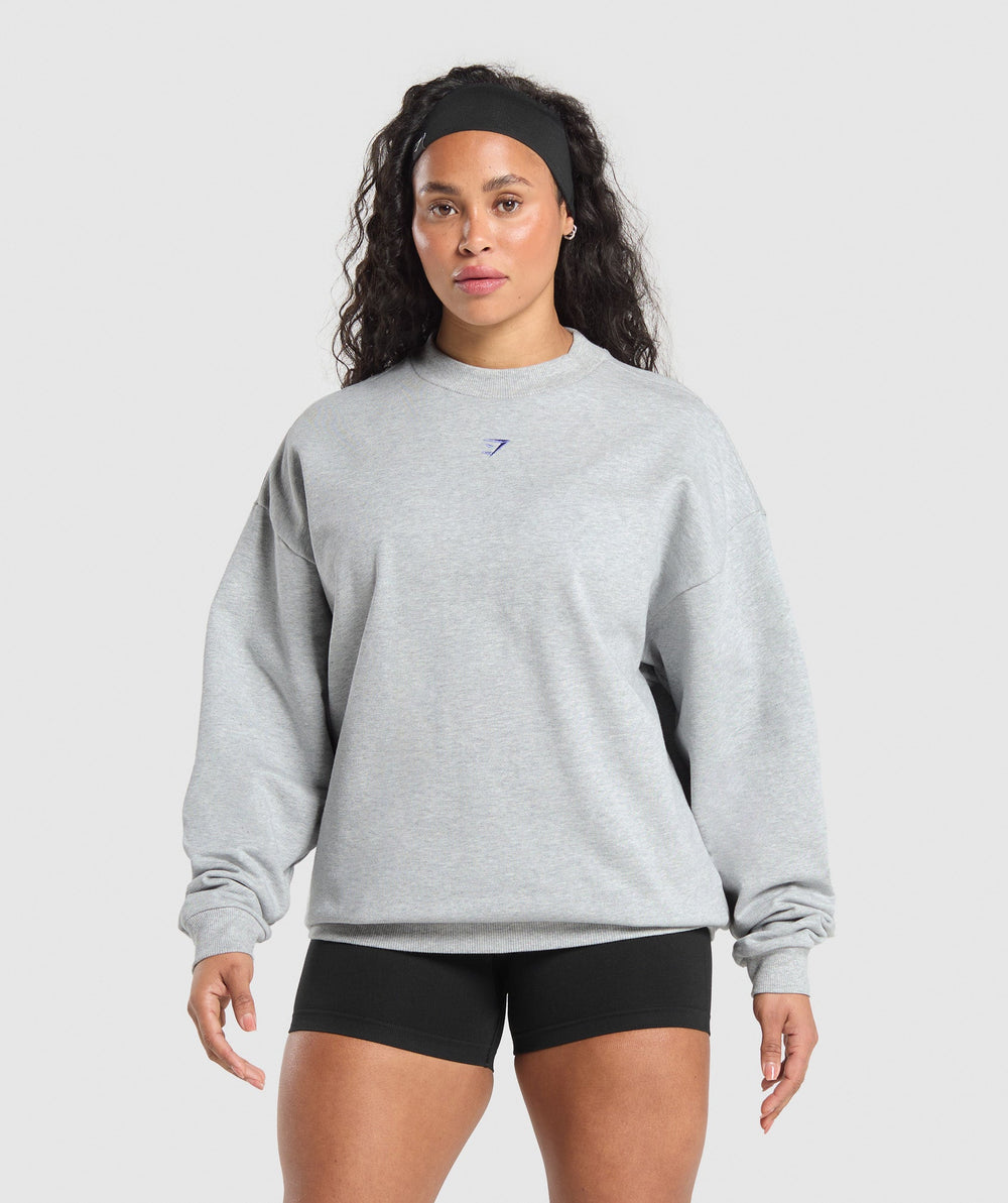Lifting Club Oversized Sweatshirt Light Grey Core Marl