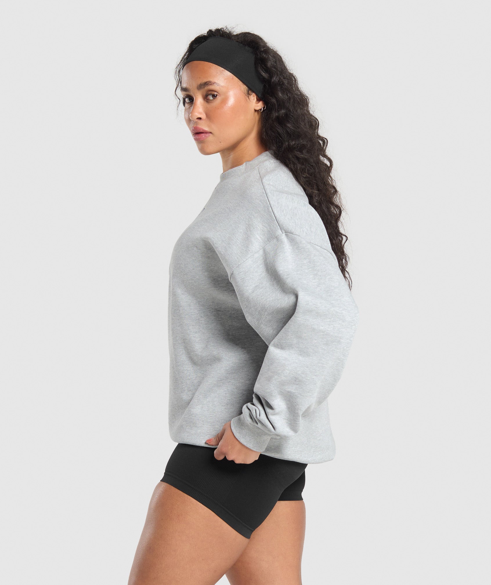 Lifting Club Oversized Sweatshirt Light Grey Core Marl