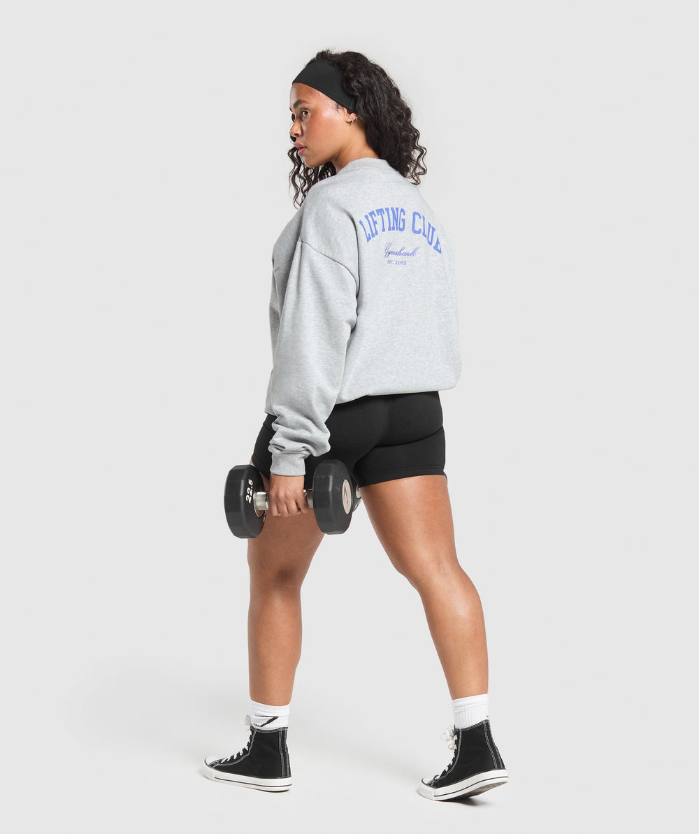 Lifting Club Oversized Sweatshirt Light Grey Core Marl