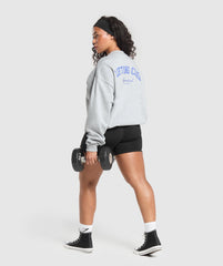 Lifting Club Oversized Sweatshirt Light Grey Core Marl