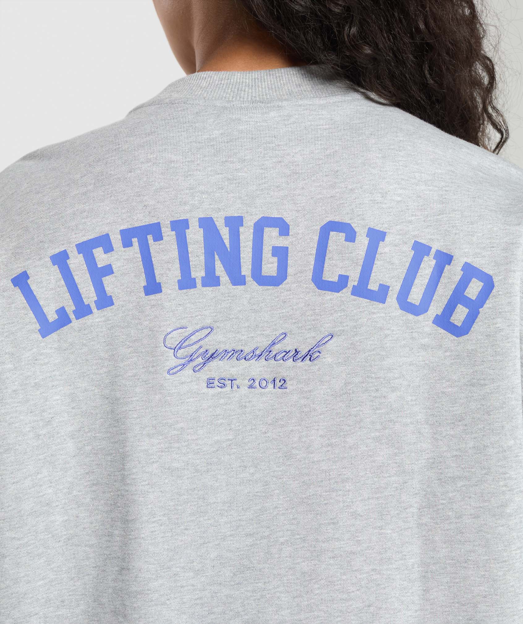 Lifting Club Oversized Sweatshirt Light Grey Core Marl
