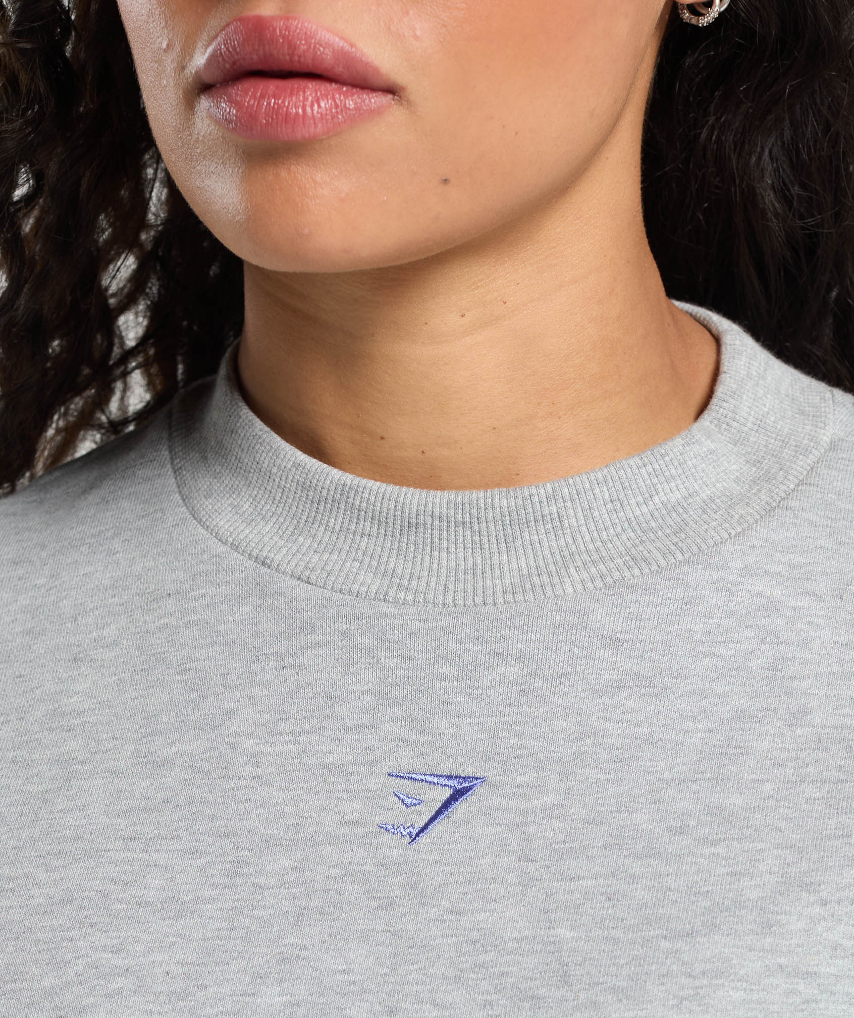 Lifting Club Oversized Sweatshirt Light Grey Core Marl