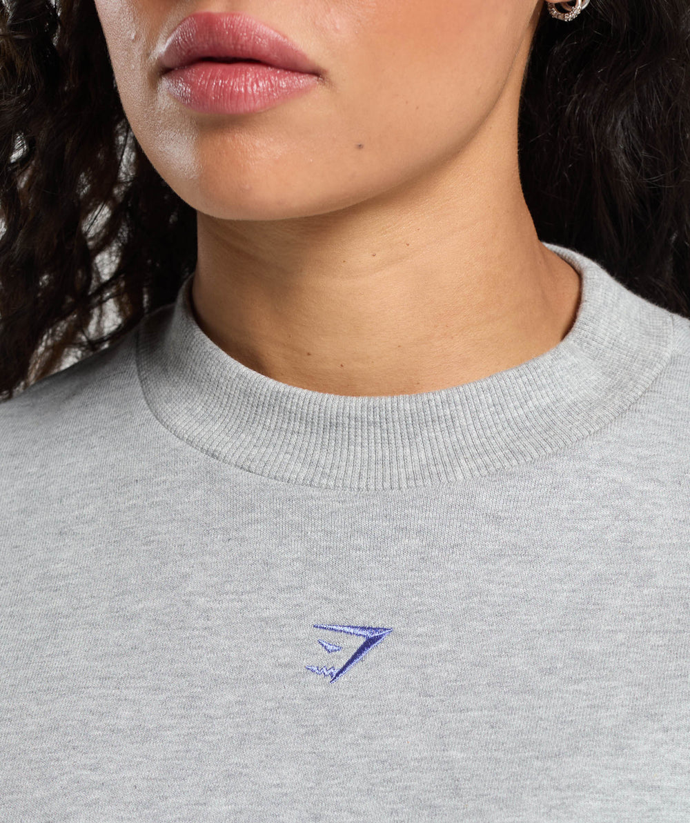 Lifting Club Oversized Sweatshirt Light Grey Core Marl