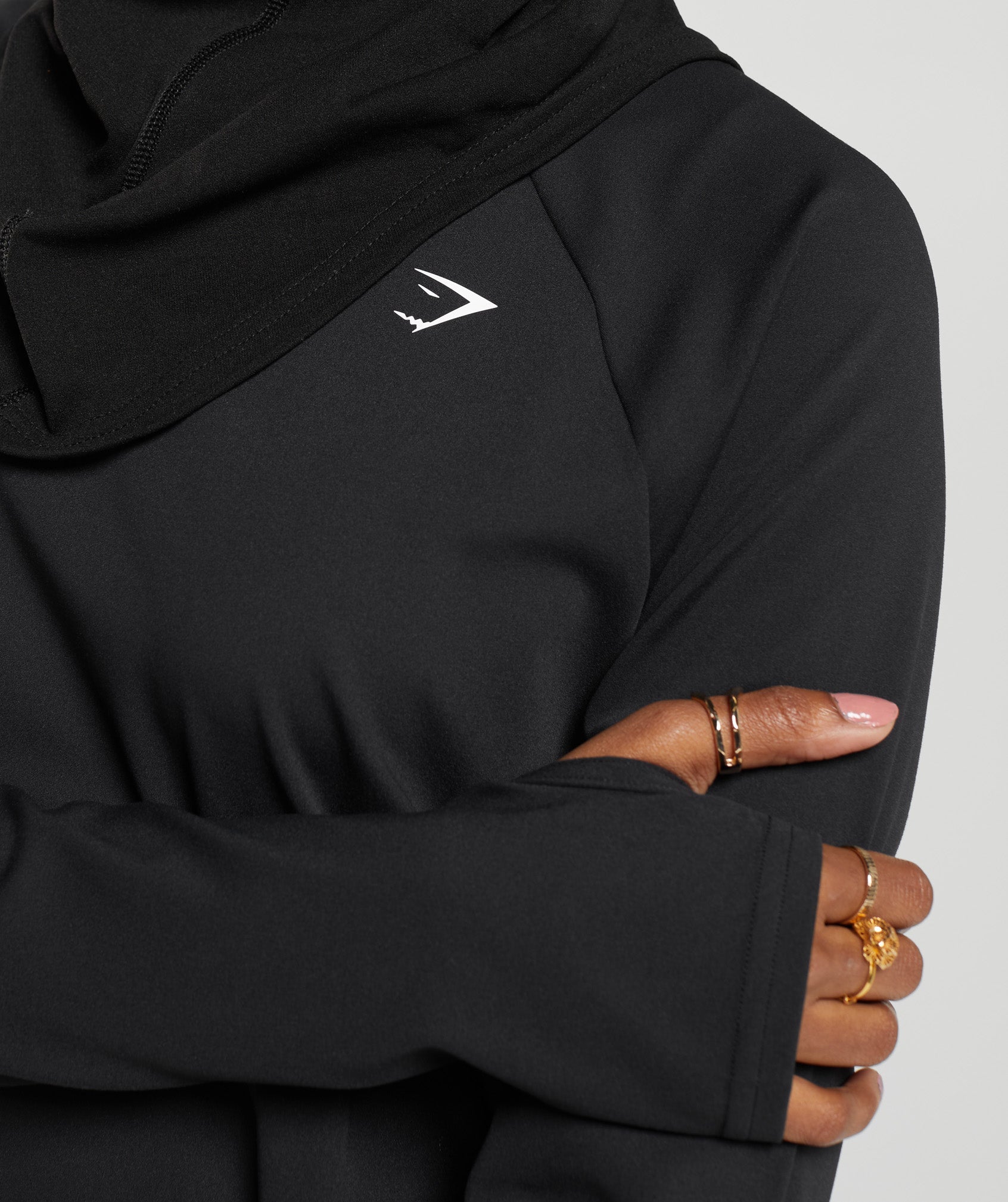 Long Line Long Sleeve Top Black