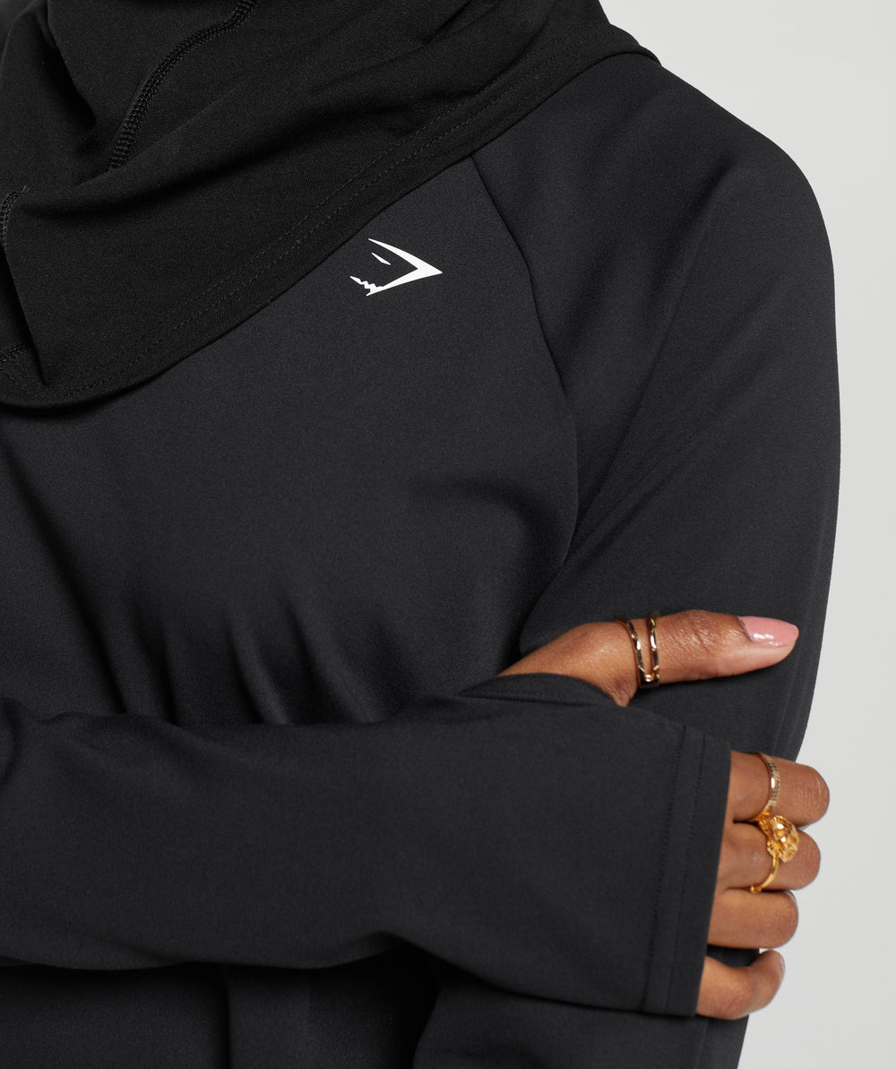 Long Line Long Sleeve Top Black