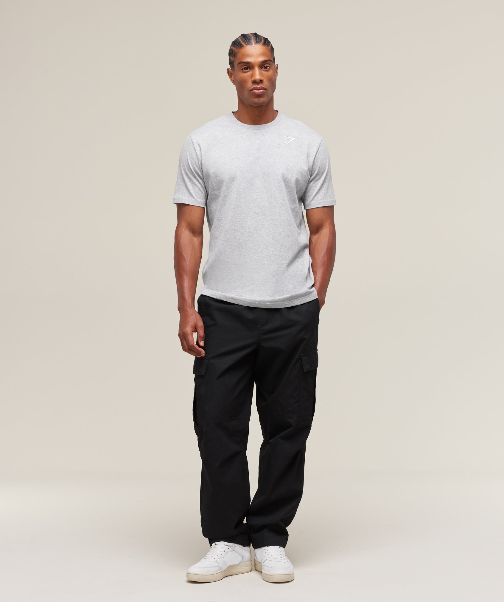 Crest T-Shirt Light Grey Marl