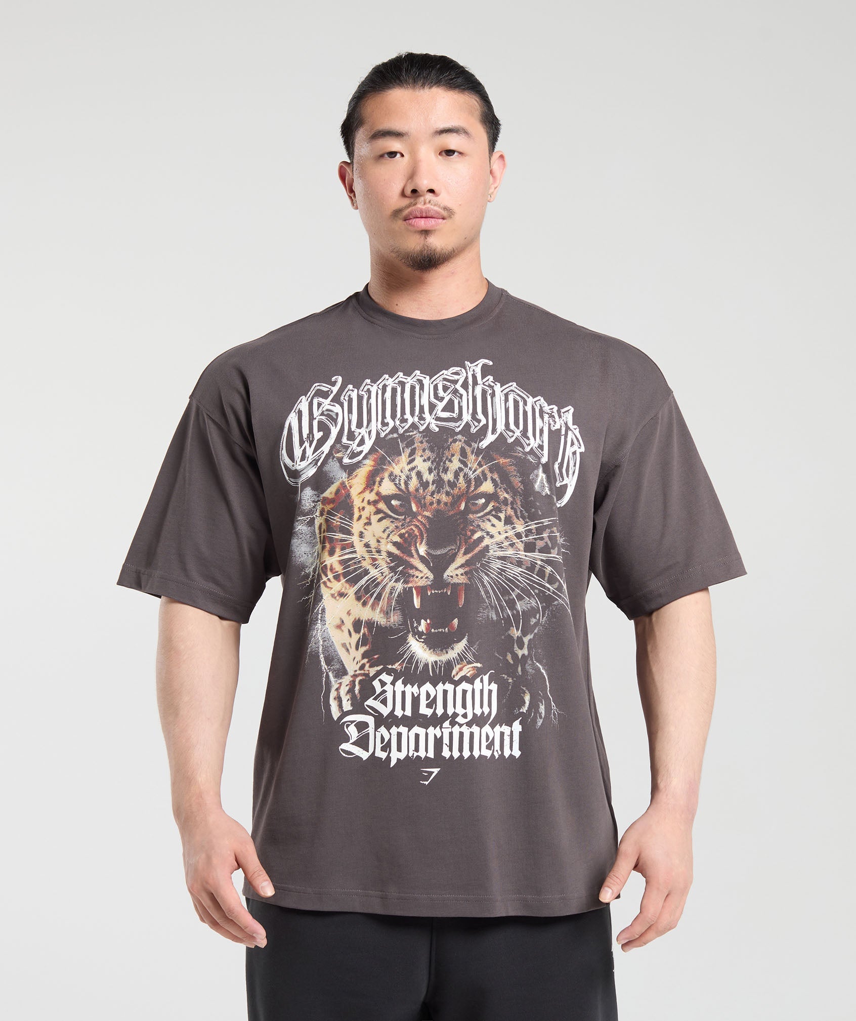 Strength Department Animal Oversized T-Shirt Greyed Purple