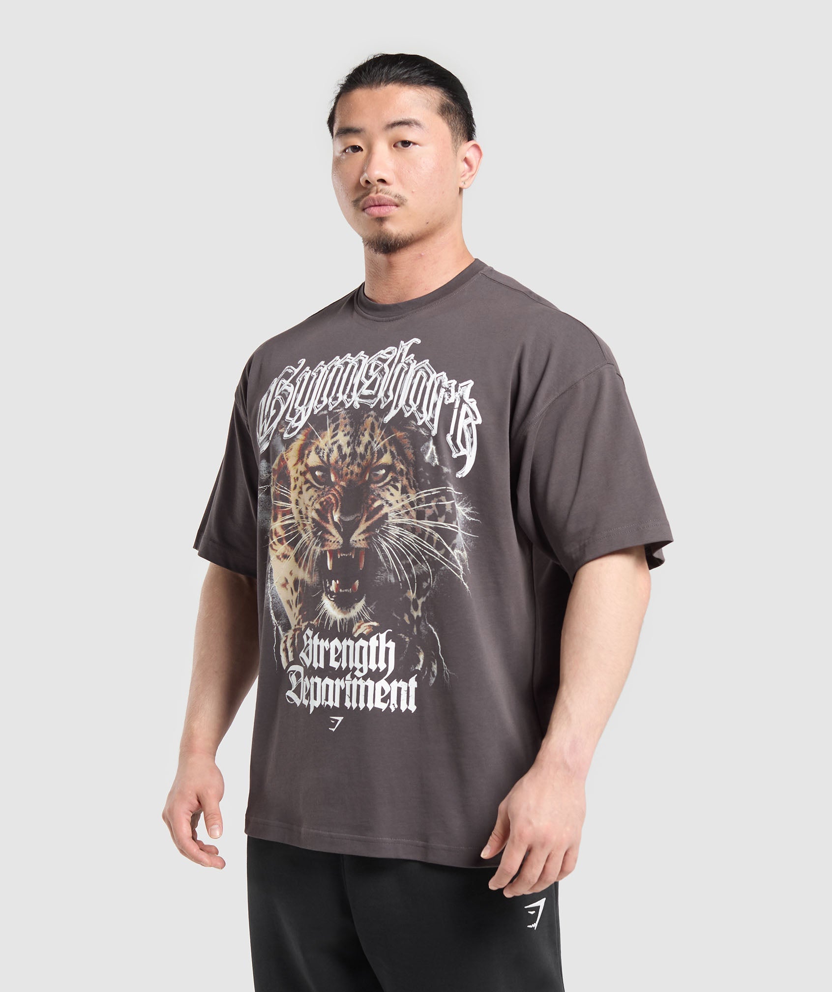 Strength Department Animal Oversized T-Shirt Greyed Purple