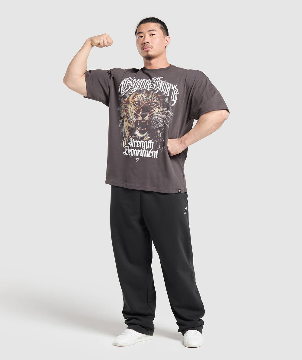 Strength Department Animal Oversized T-Shirt Greyed Purple