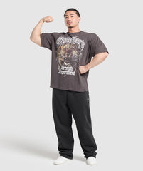 Strength Department Animal Oversized T-Shirt Greyed Purple