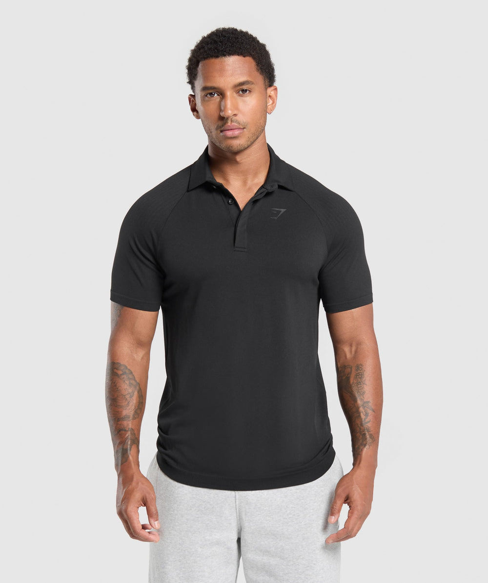 Seamless Polo Shirt Black