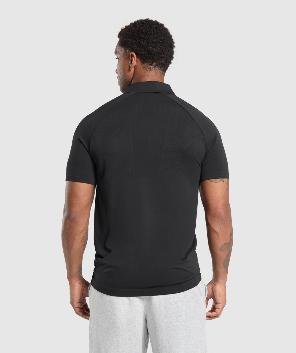 Seamless Polo Shirt Black