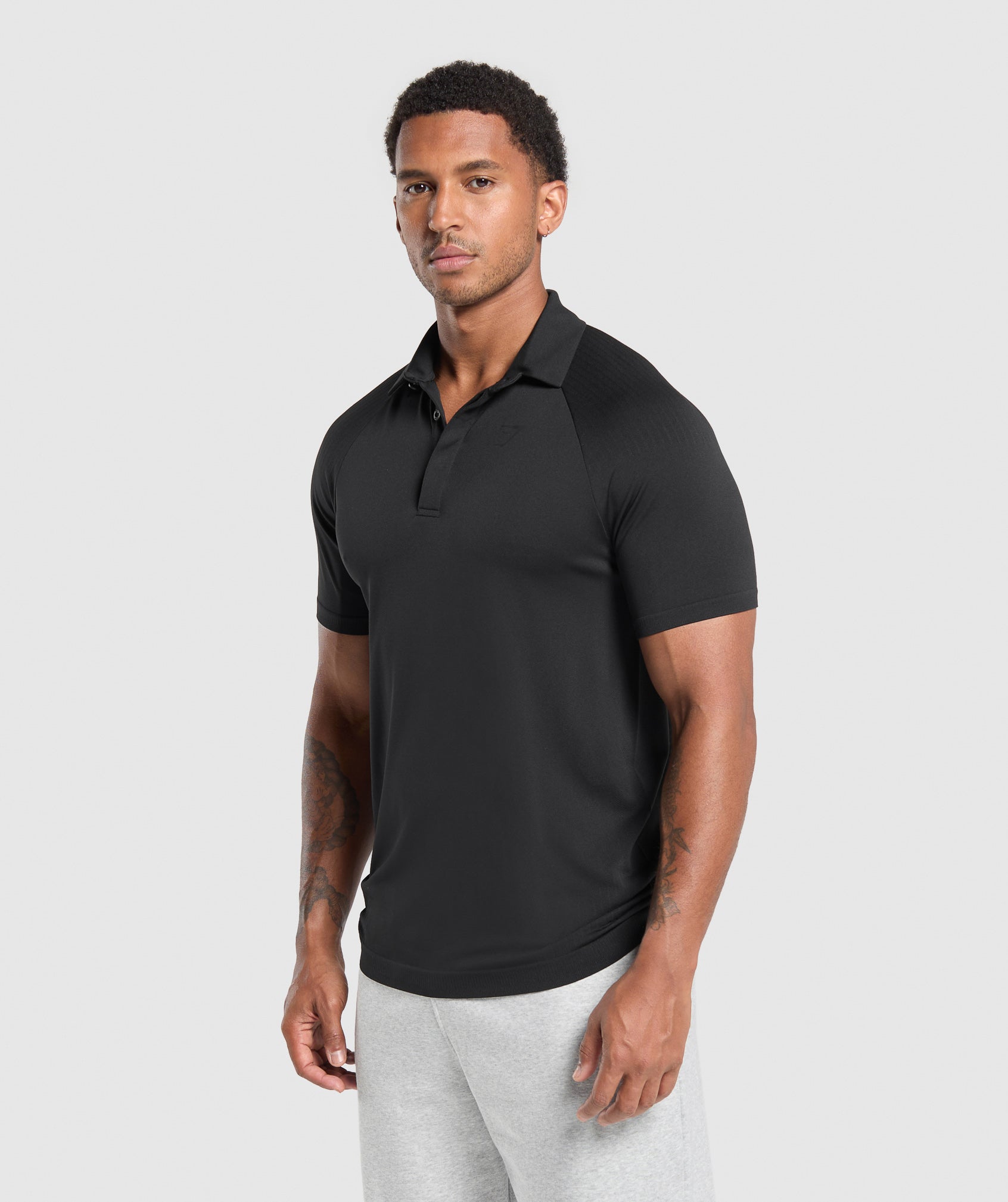 Seamless Polo Shirt Black