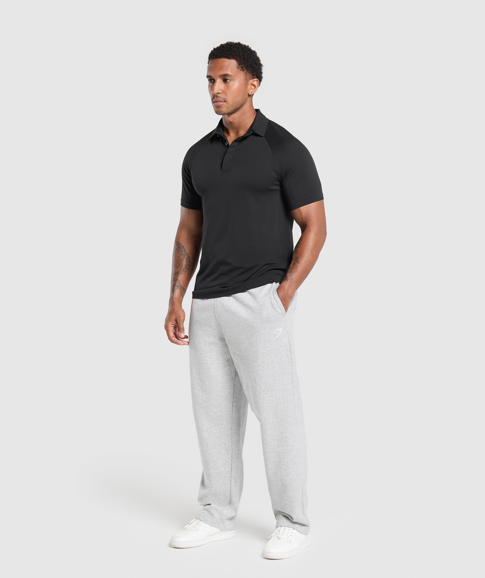 Seamless Polo Shirt Black