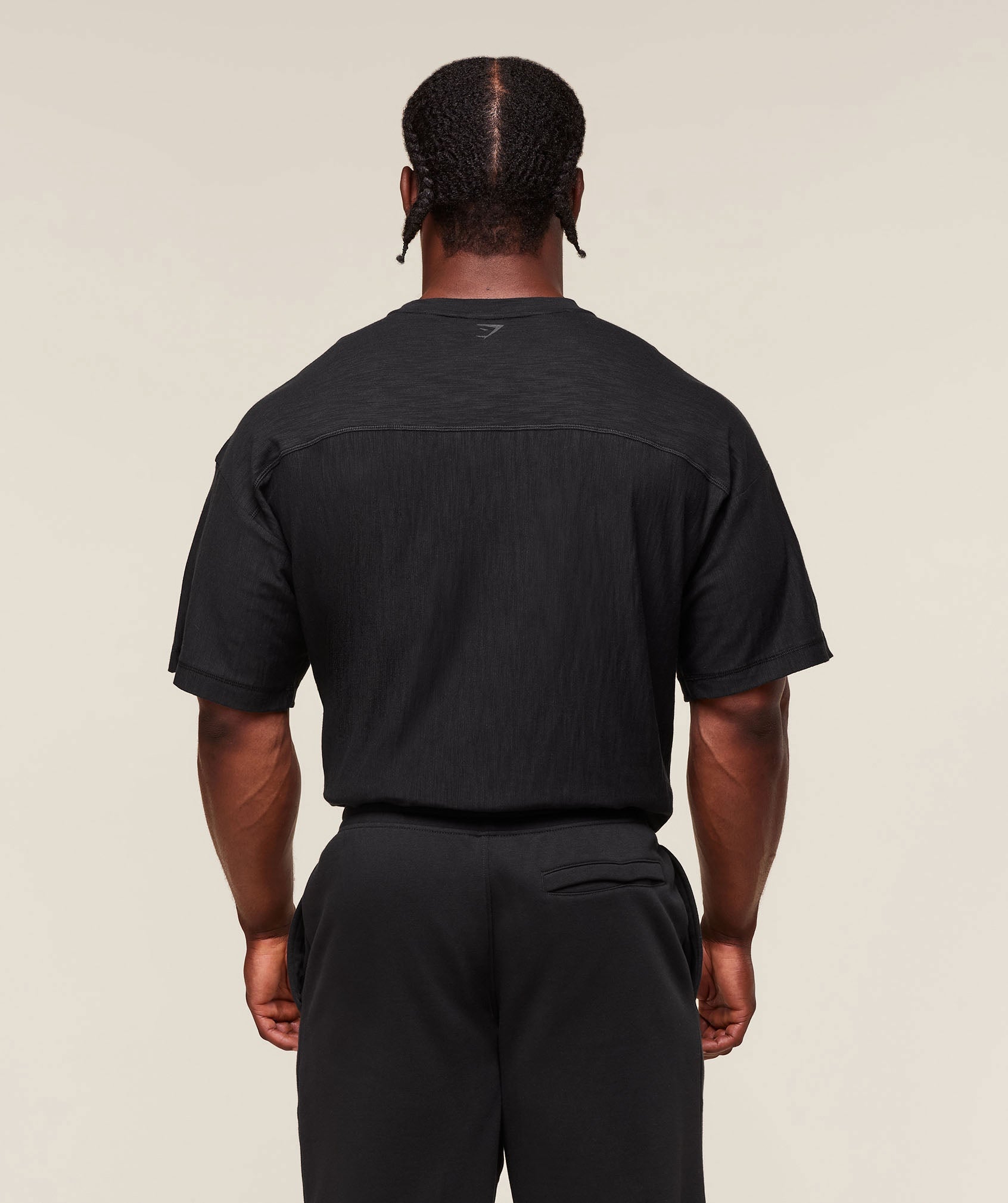 Lightweight Slub Textured T-Shirt Black