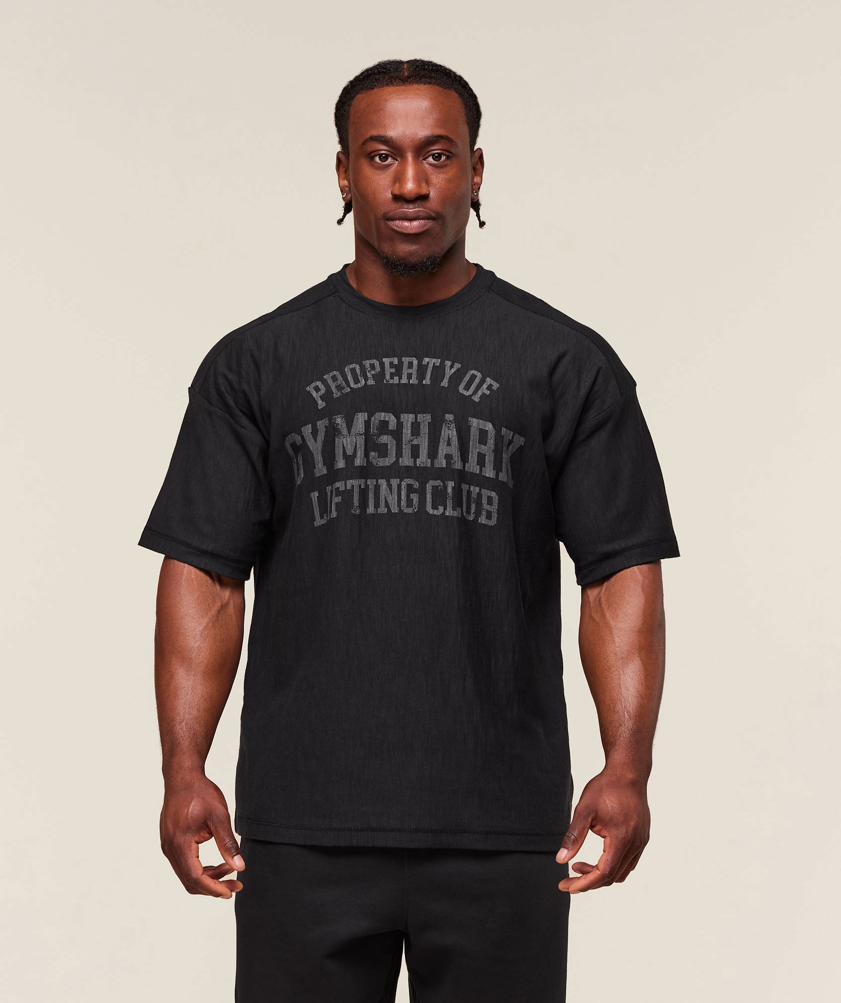 Lightweight Slub Textured T-Shirt Black