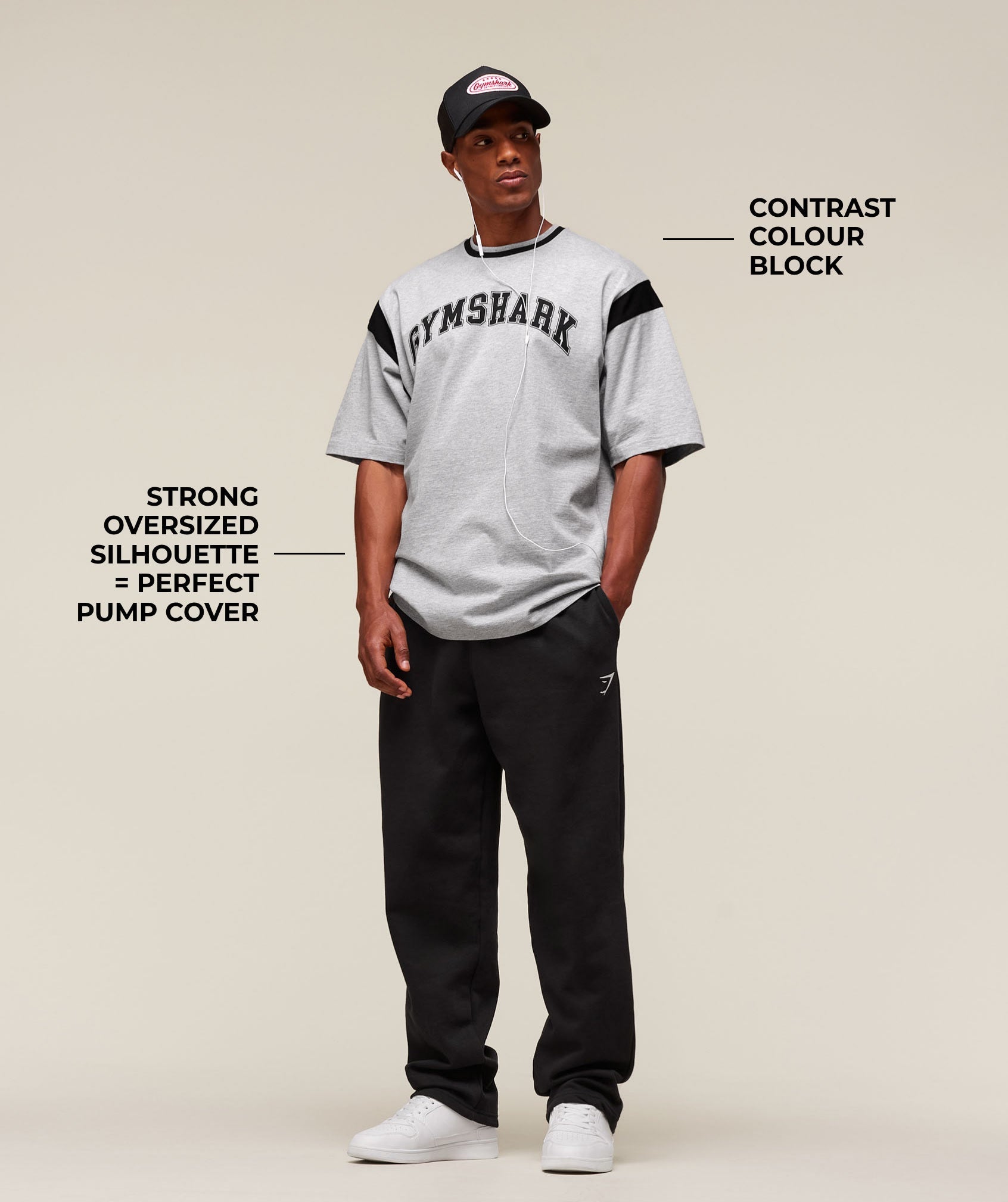 GSLC Oversized T-Shirt Light Grey Core Marl