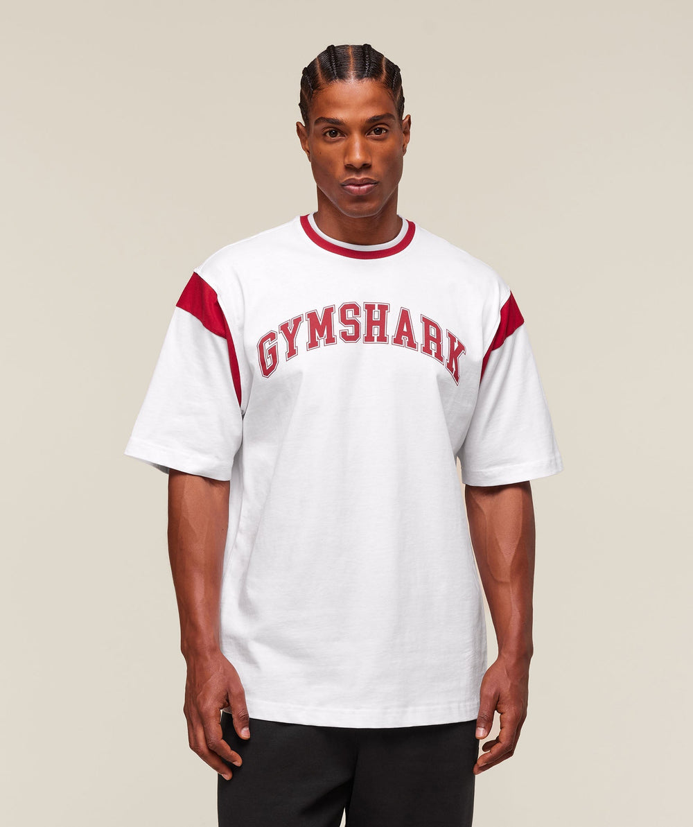 GSLC Oversized T-Shirt White/Conditioning Red