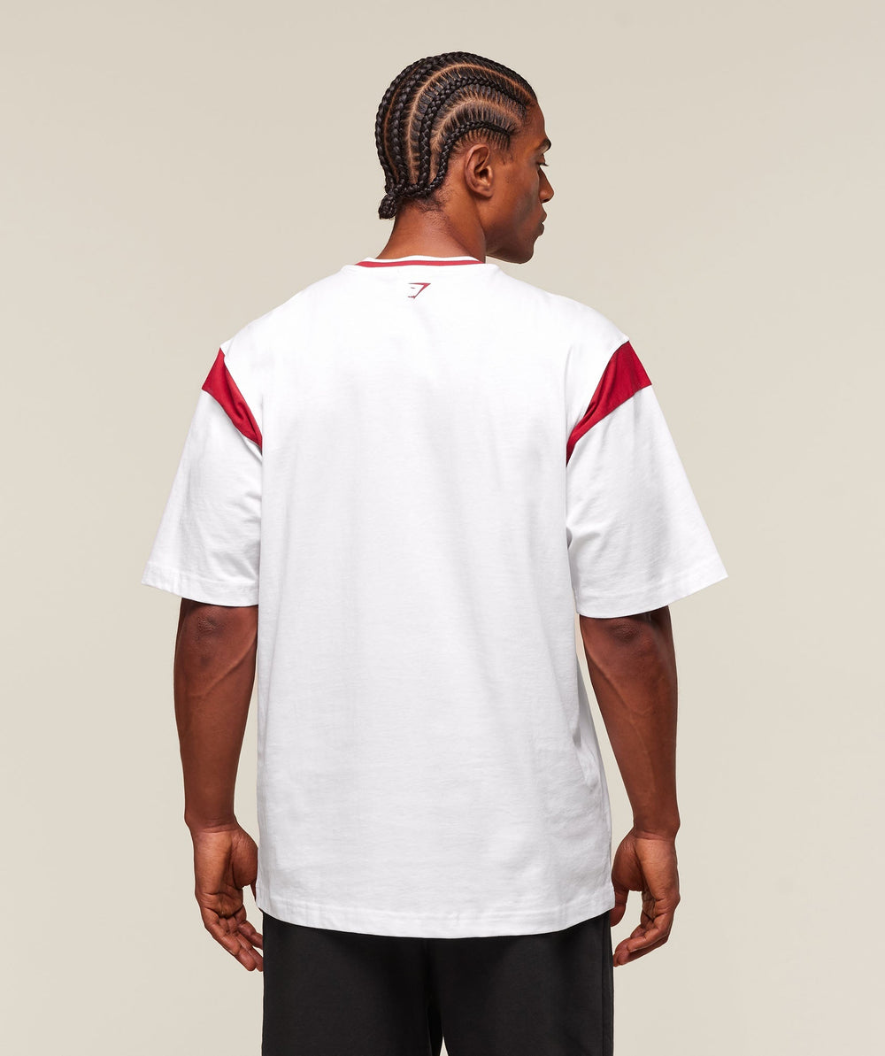 GSLC Oversized T-Shirt White/Conditioning Red