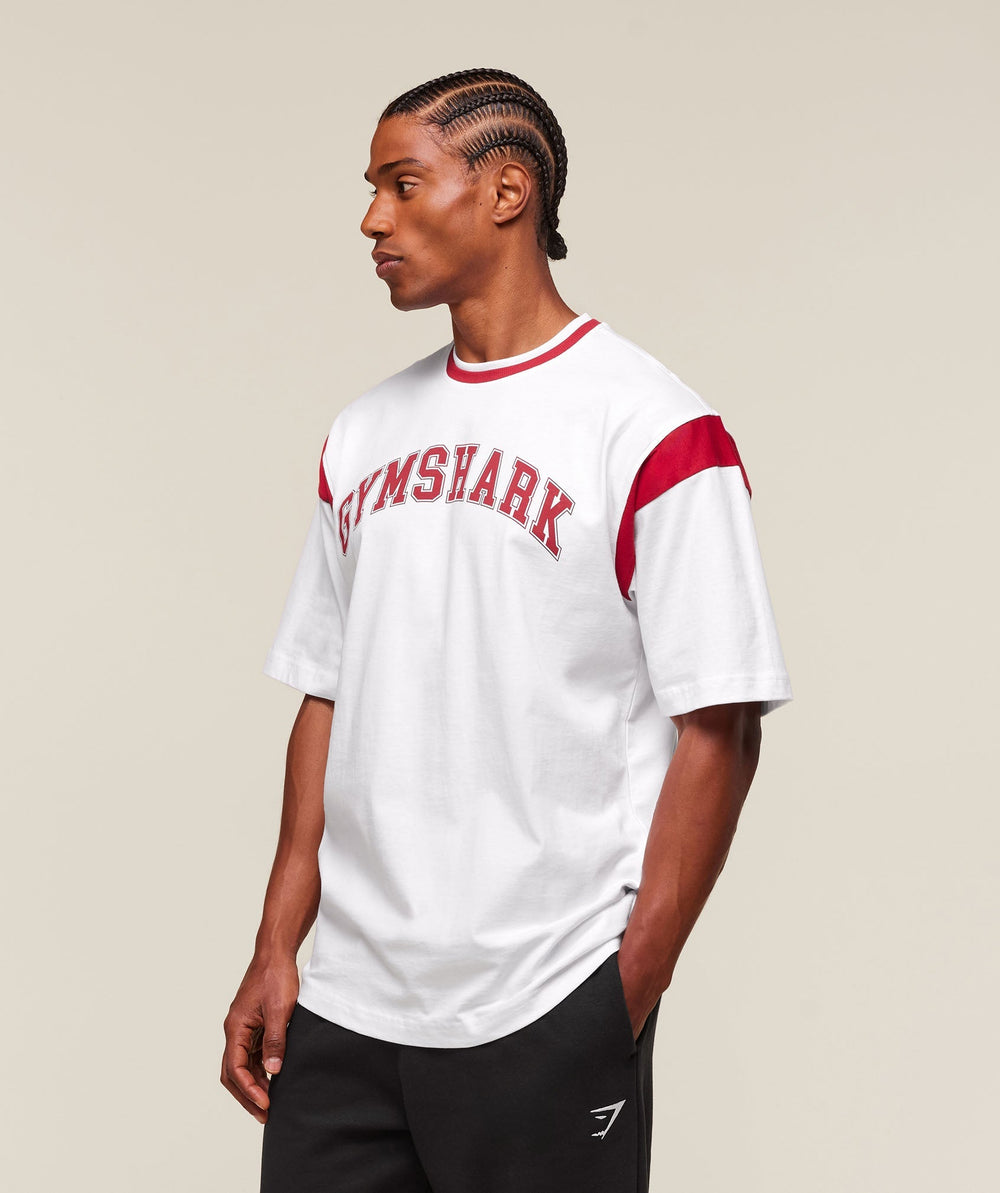 GSLC Oversized T-Shirt White/Conditioning Red