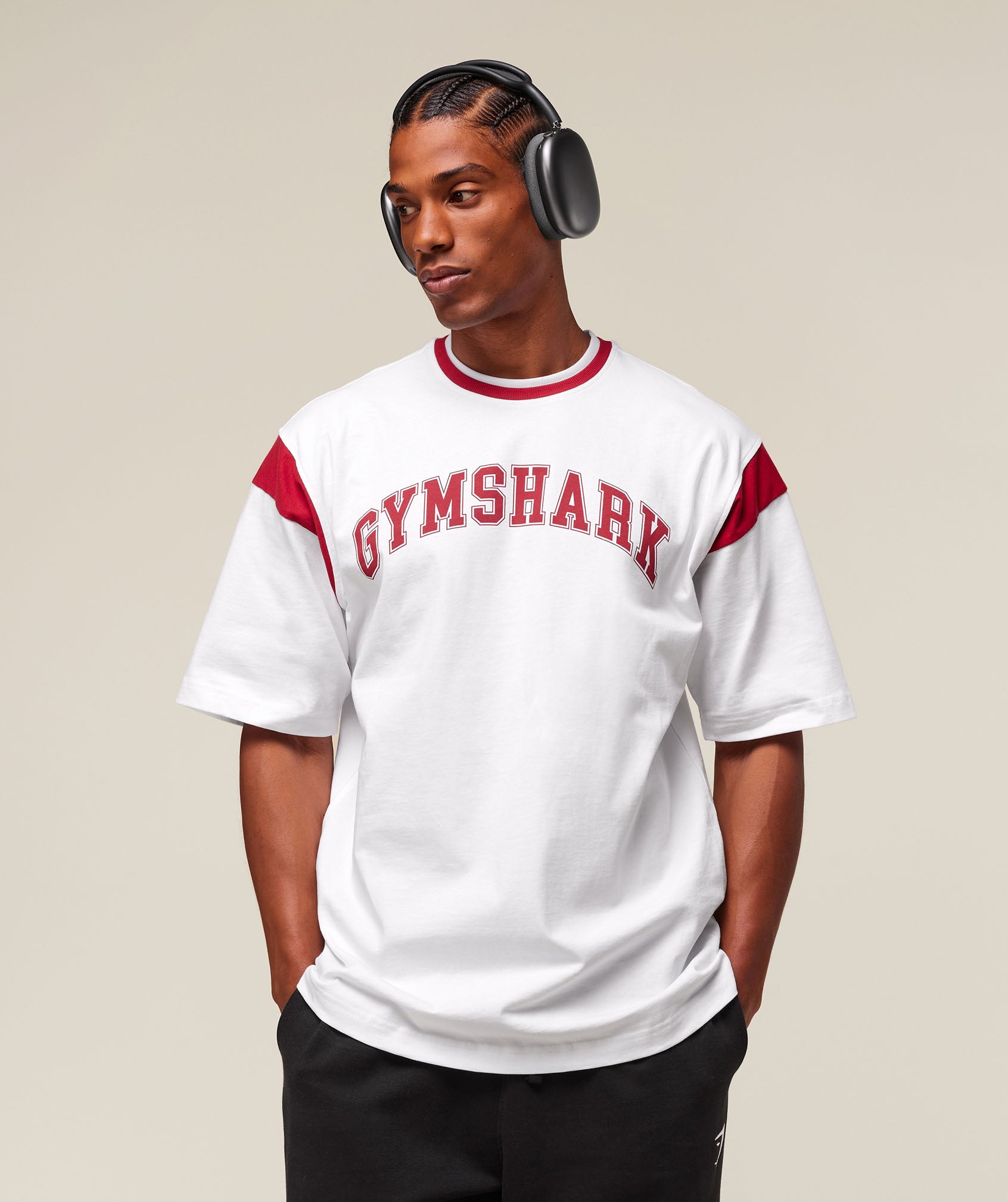 GSLC Oversized T-Shirt White/Conditioning Red