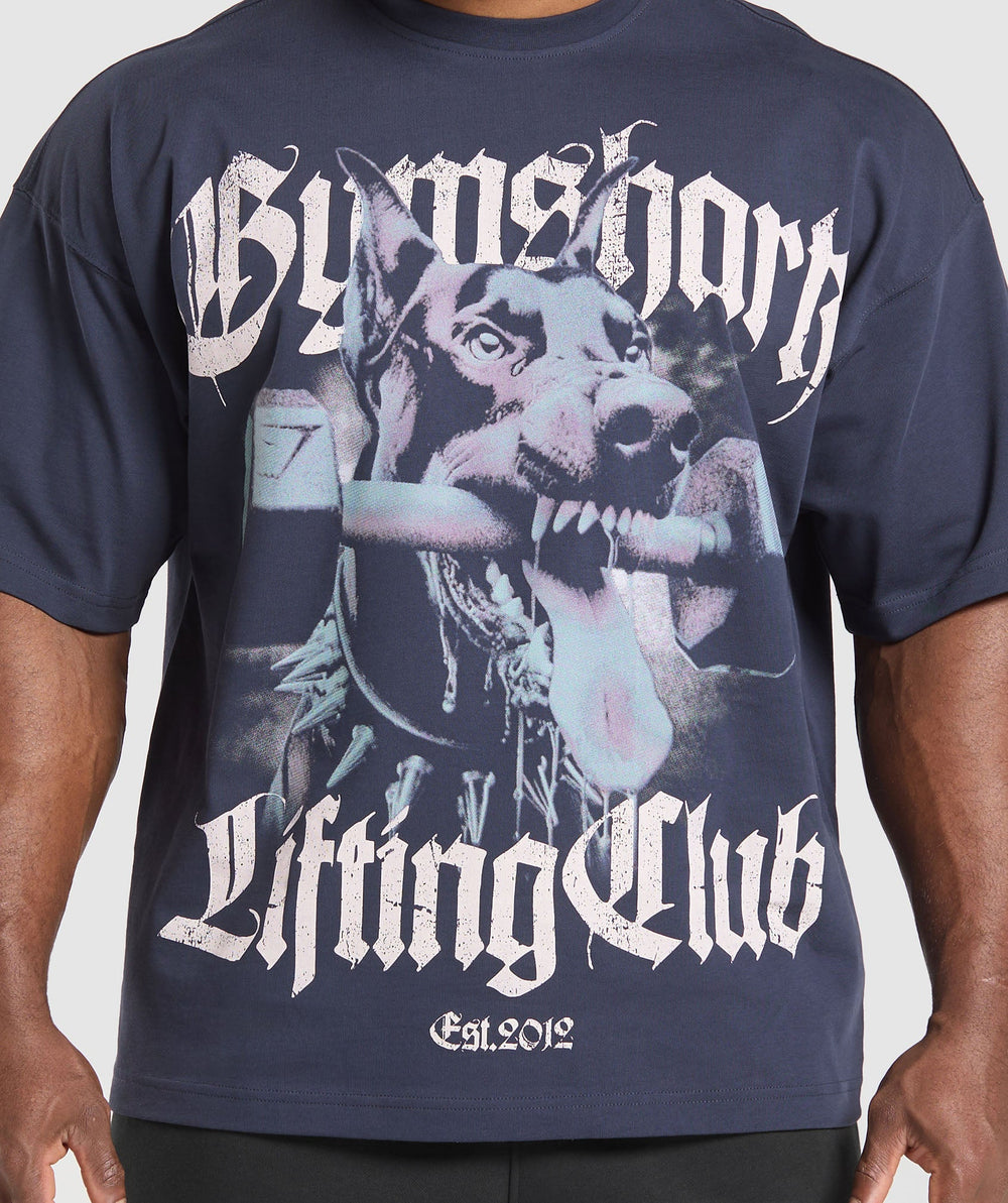 Doberman Graphic T-Shirt Heavy Blue