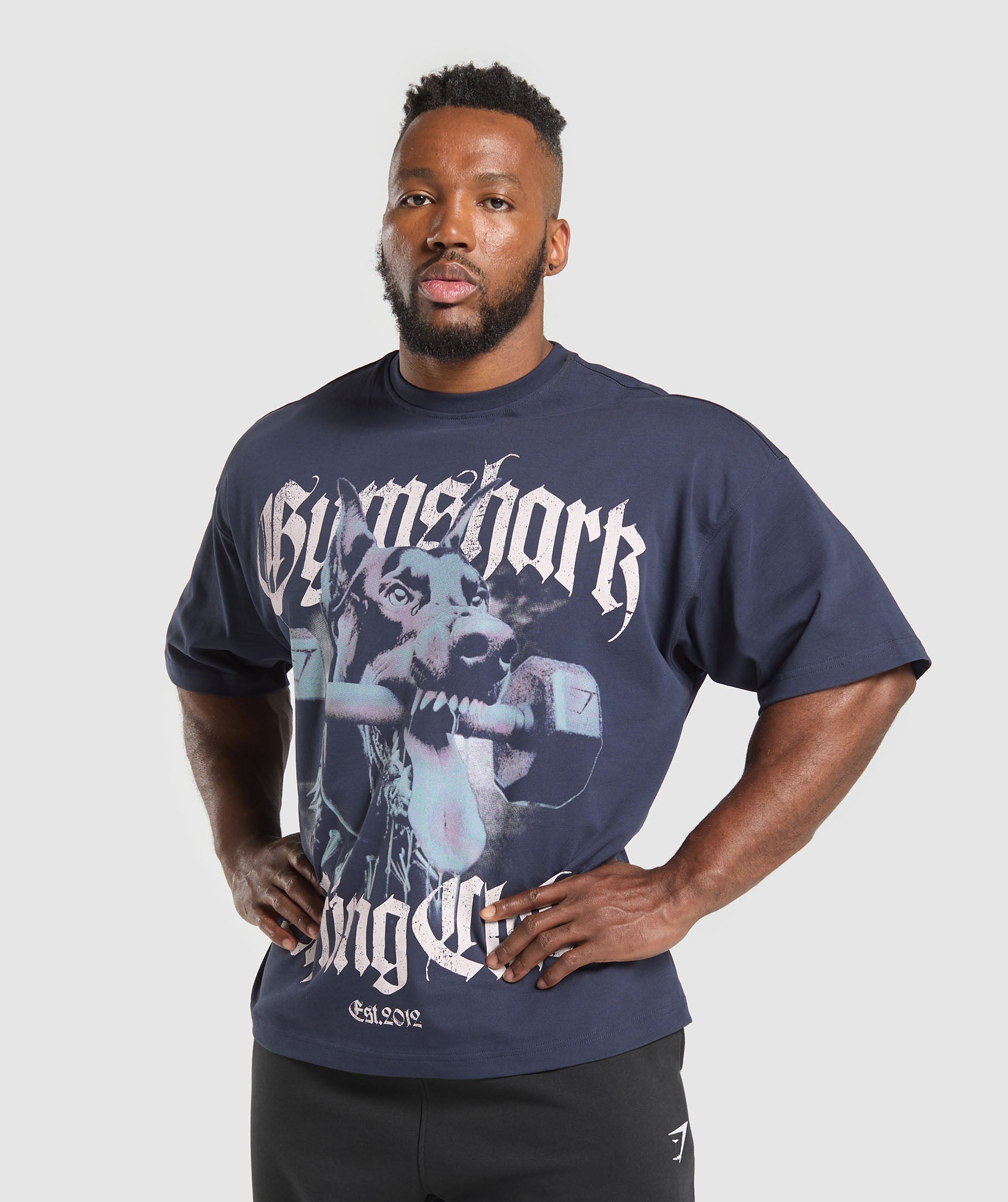 Doberman Graphic T-Shirt Heavy Blue