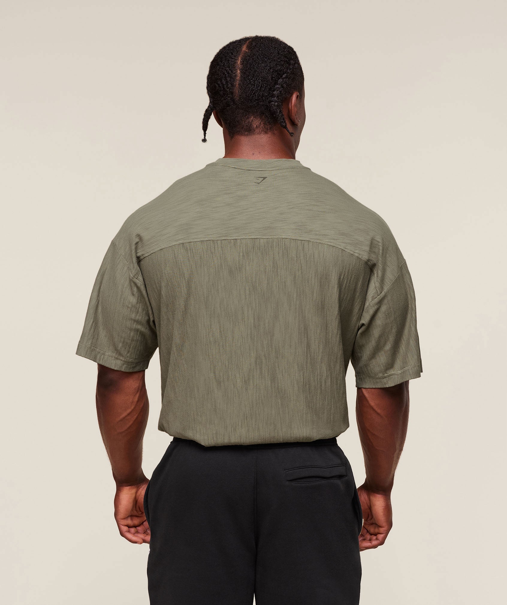 Lightweight Slub Textured T-Shirt Utility Green