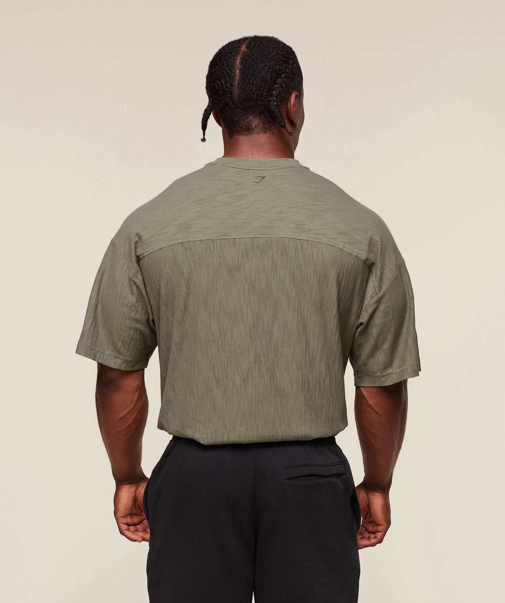 Lightweight Slub Textured T-Shirt Utility Green