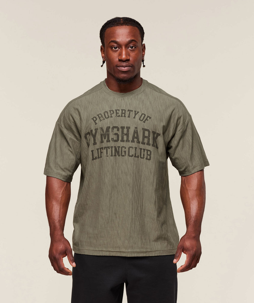 Lightweight Slub Textured T-Shirt Utility Green