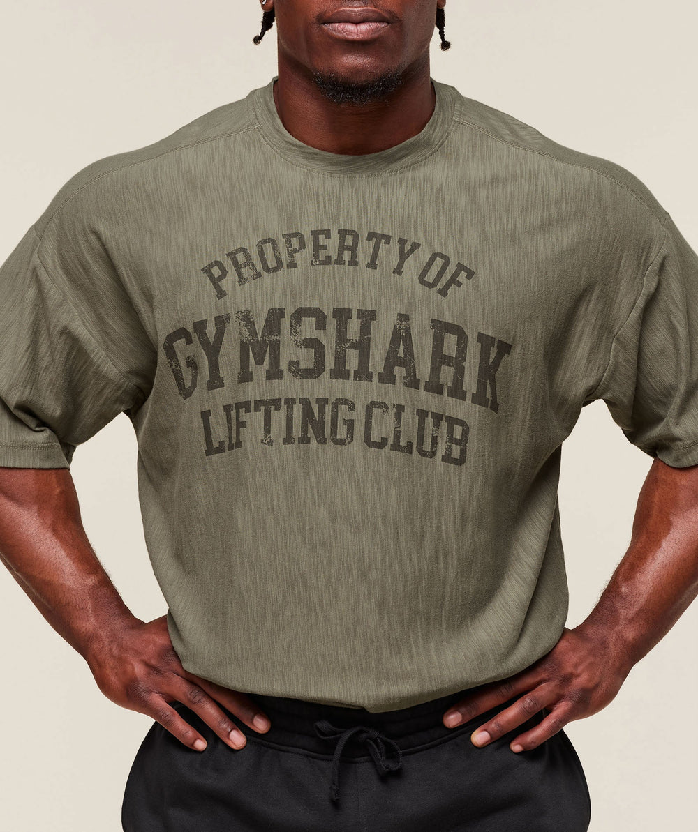 Lightweight Slub Textured T-Shirt Utility Green