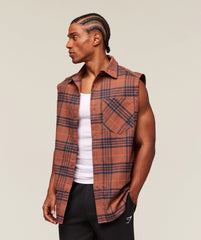 Check Sleeveless Shirt Canyon Brown