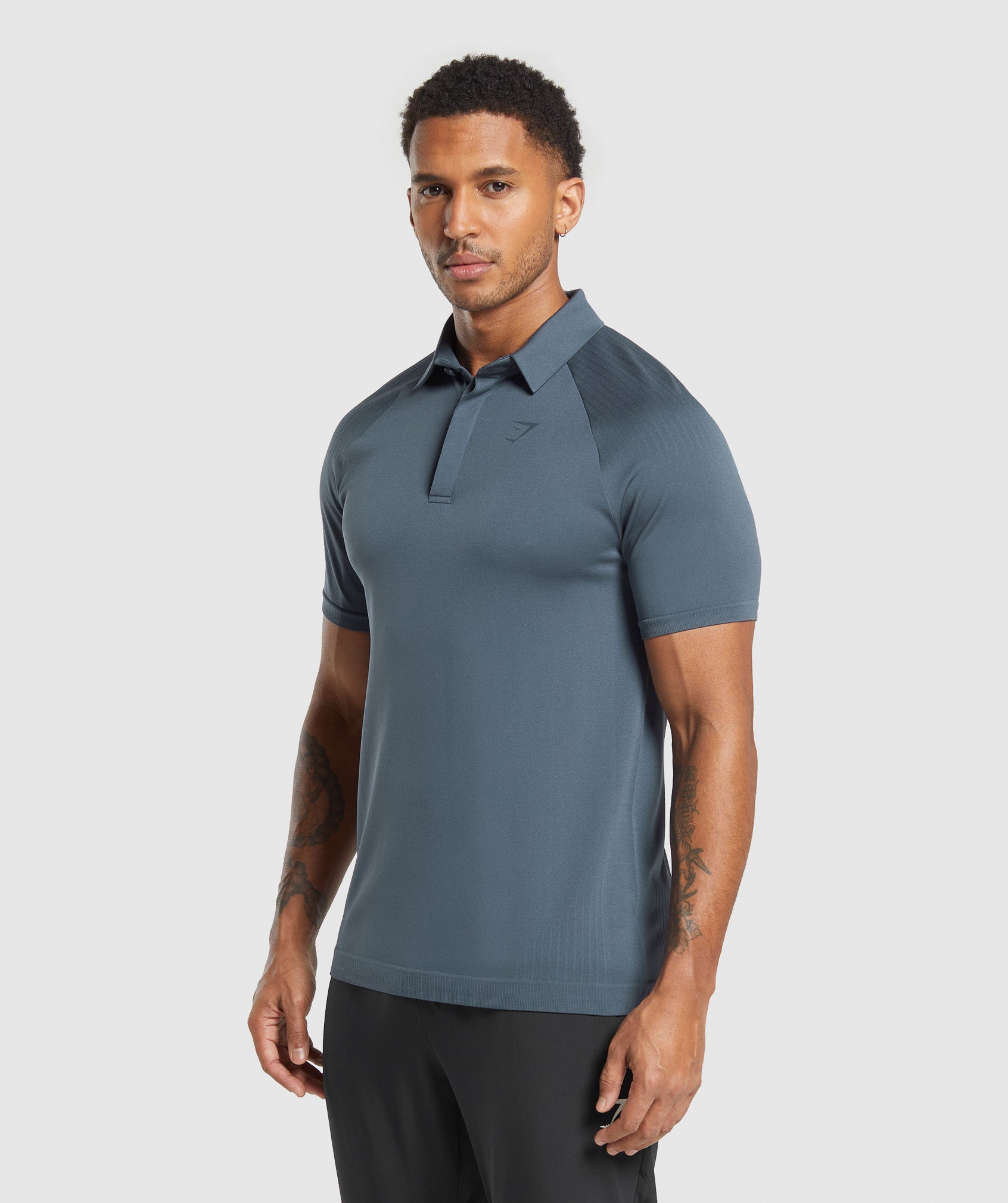 Seamless Polo Shirt Titanium Blue