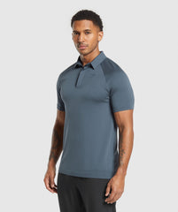 Seamless Polo Shirt Titanium Blue
