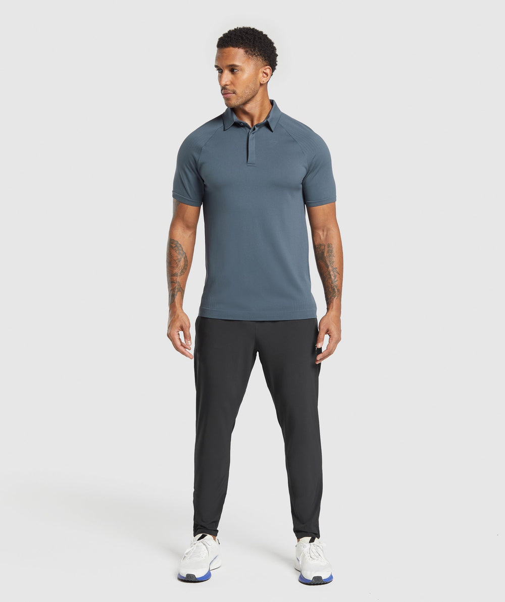 Seamless Polo Shirt Titanium Blue