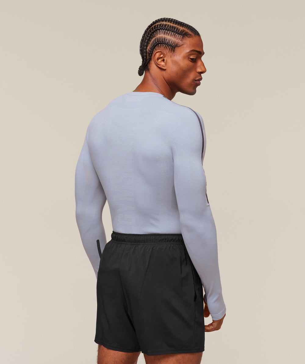 everywear Warp Knit Long Sleeve T-Shirt Pale Blue
