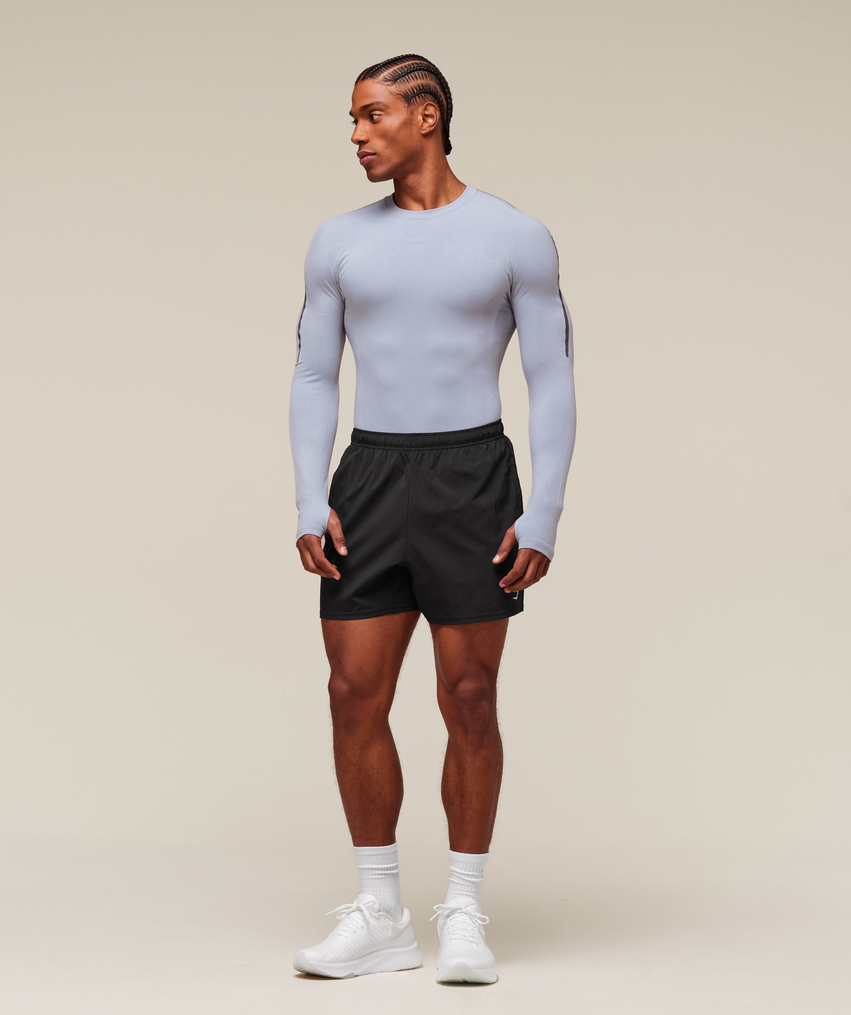 everywear Warp Knit Long Sleeve T-Shirt Pale Blue