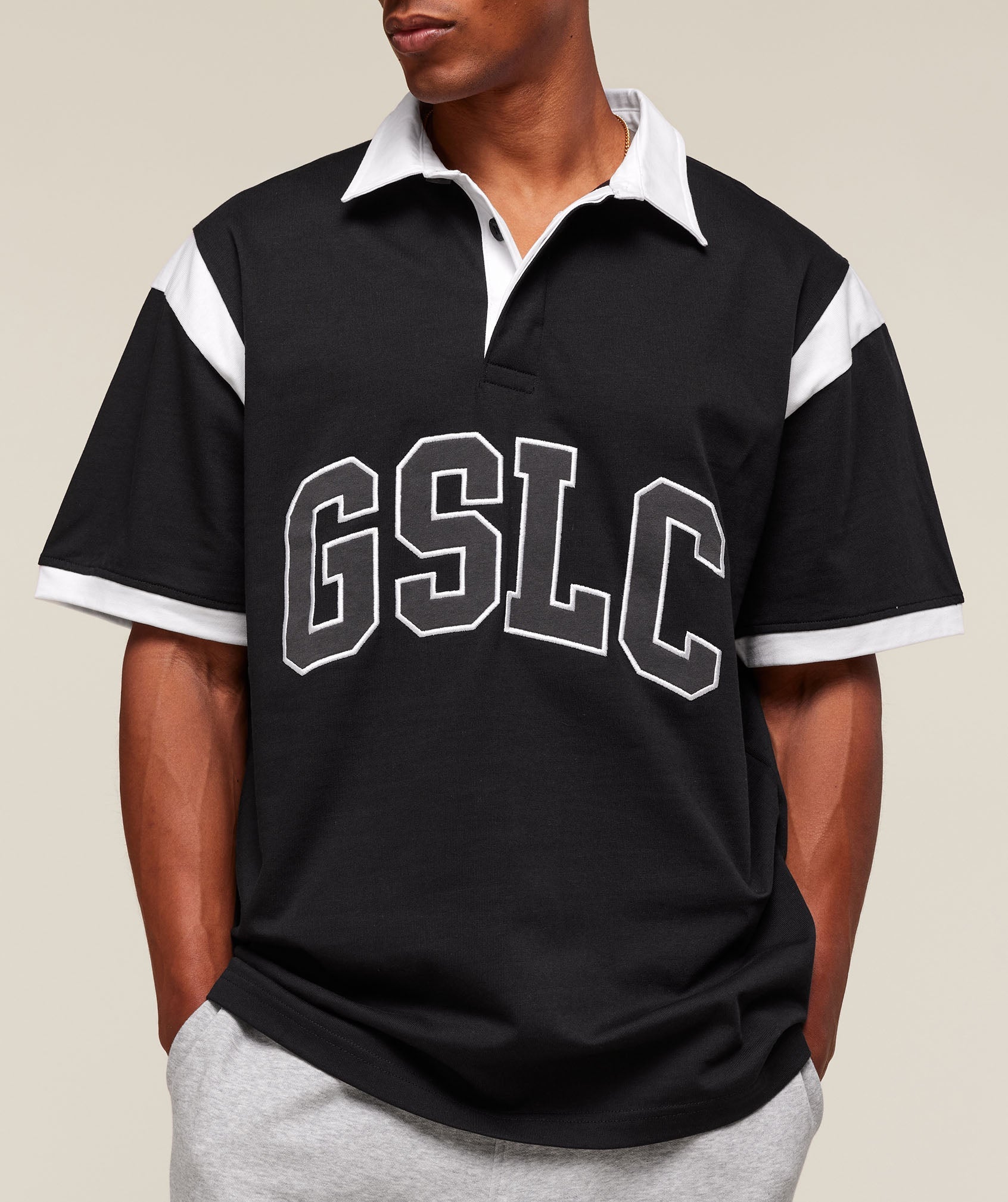 GSLC Retro Polo Shirt Black/White