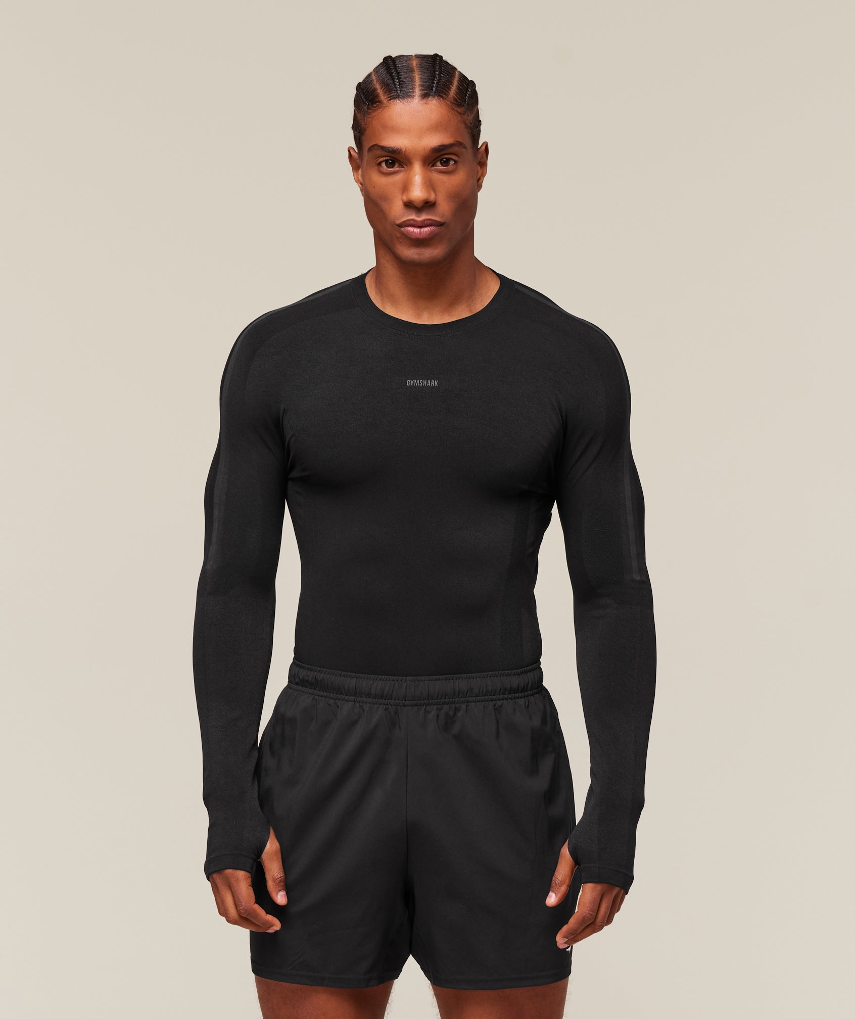 everywear Warp Knit Long Sleeve T-Shirt Black