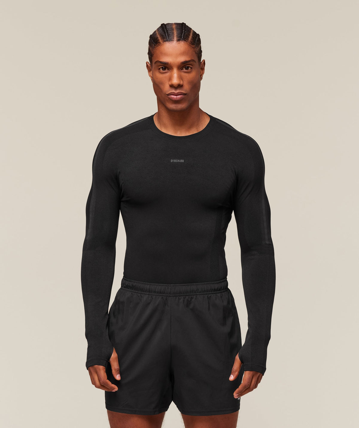everywear Warp Knit Long Sleeve T-Shirt Black